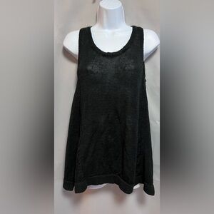 Lauren Ralph Lauren‎ Women Blouse Tank Top Black 100% LINEN Sz XL
